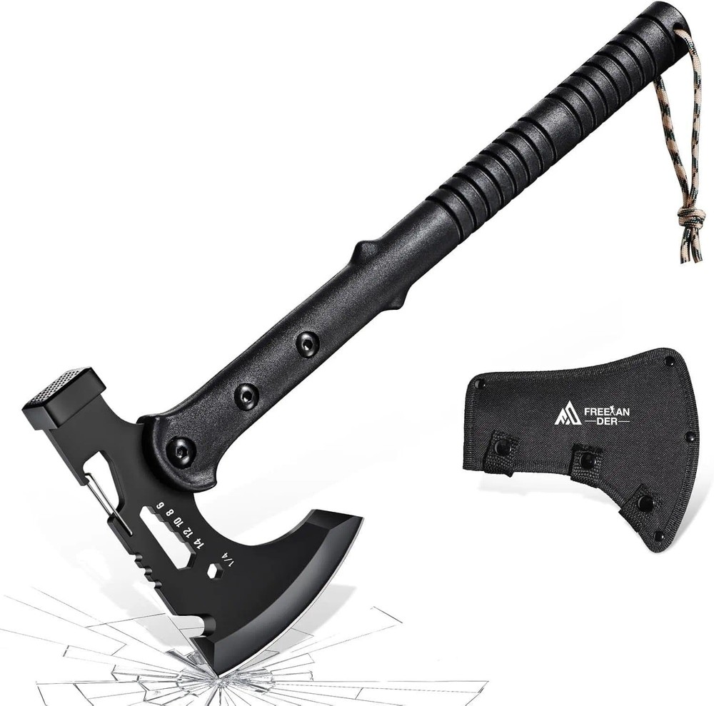 Tactical Axe 2 Pack Sharp Tomahawk W/ Sheath Portable Tomahawk W/ Clip & Bottle