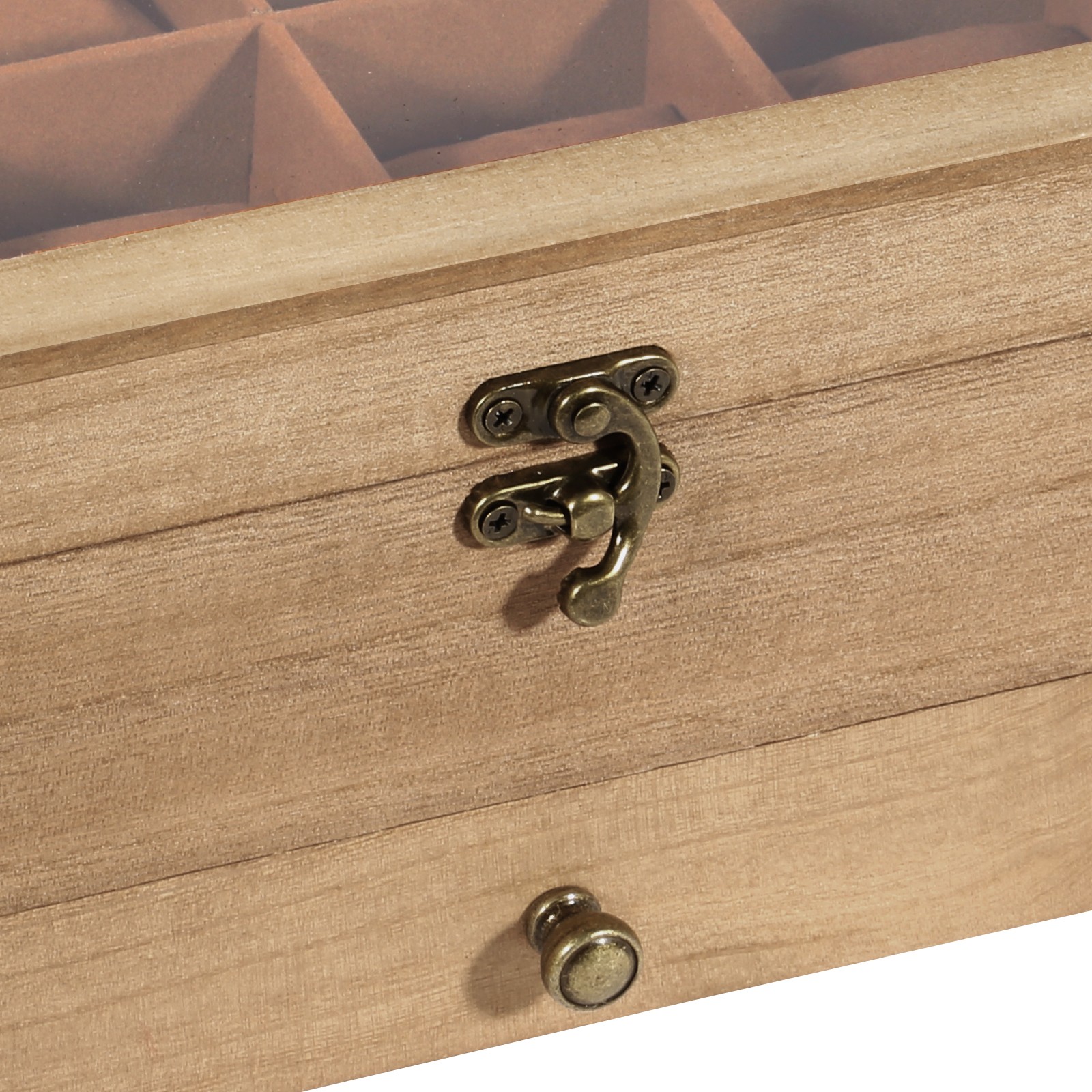 8-10-12 Slot Watch Box Solid Wood Watch Display Case with Glass Lid Watch Holder