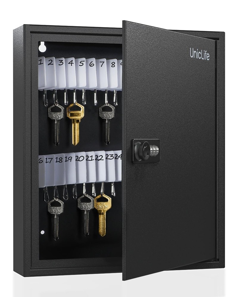 60 Position Key Cabinet with Combination Lock - Digital Security Storage Box, St