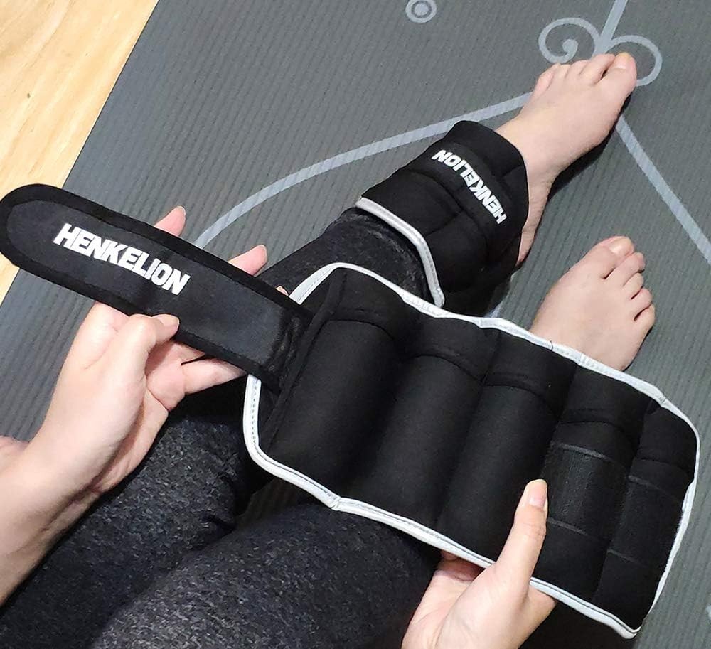 Versatile 2-10 lbs Adjustable Ankle Weights for Enhanced Workouts - 5 lbs Black