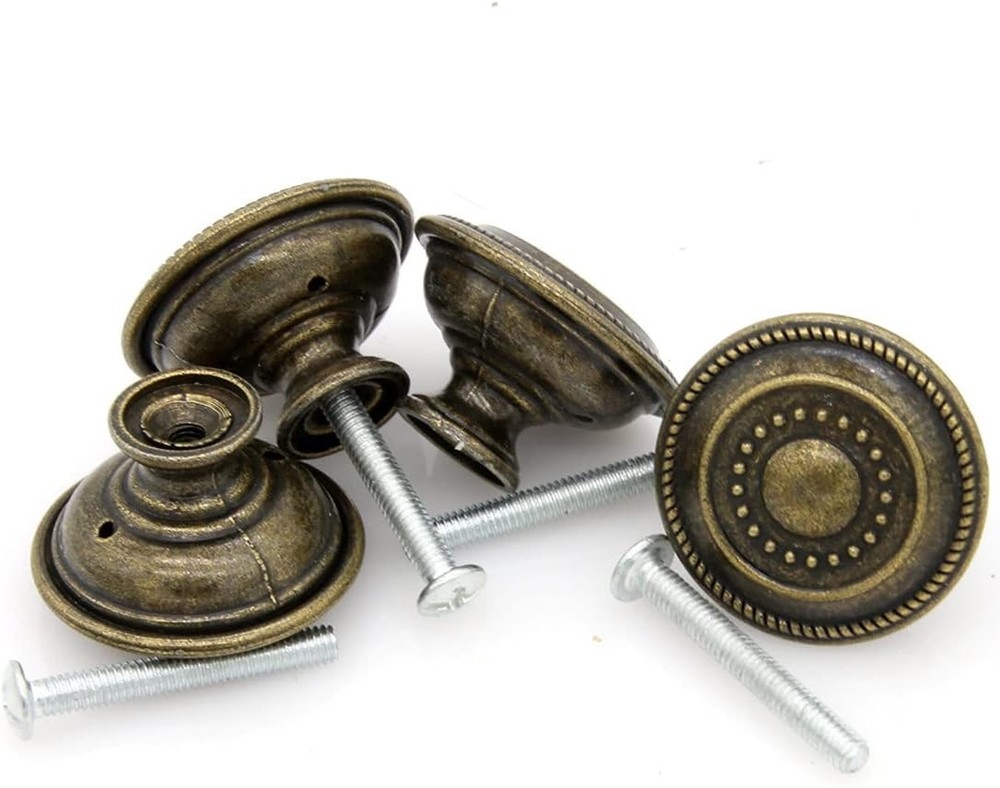 8 Vintage Antique Brass Drawer Knobs