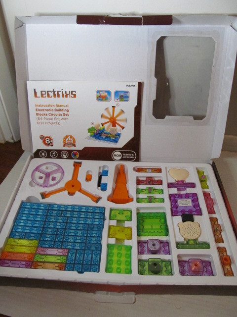 Lectrixs 64-Piece Electronic Building Blocks Circuits Set w 600 Projects Age 8+