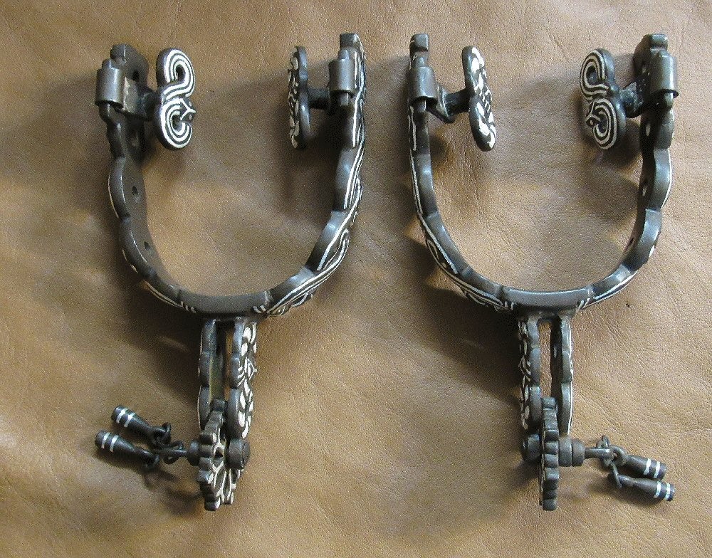 Double Viper Silver Inlays Spurs Brown Finish