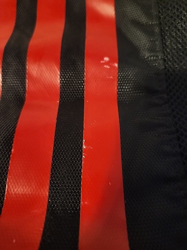 Adidas Fat Stripes Sackpack Drawstring Bag Zip Pockets Red Black Backpack Bag