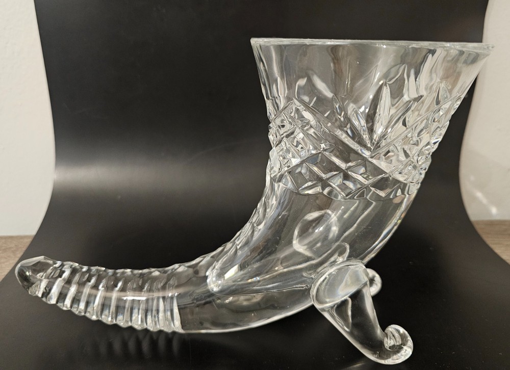 Crystal Cornucopia Heavy Vase