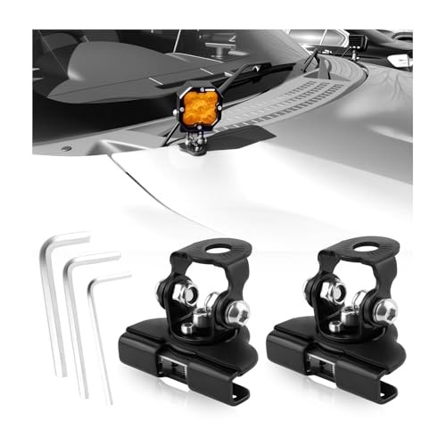 2PCS Light Bar Mounts with Hex Wrench,180°&60° Adjustable Ditch Light Brackets