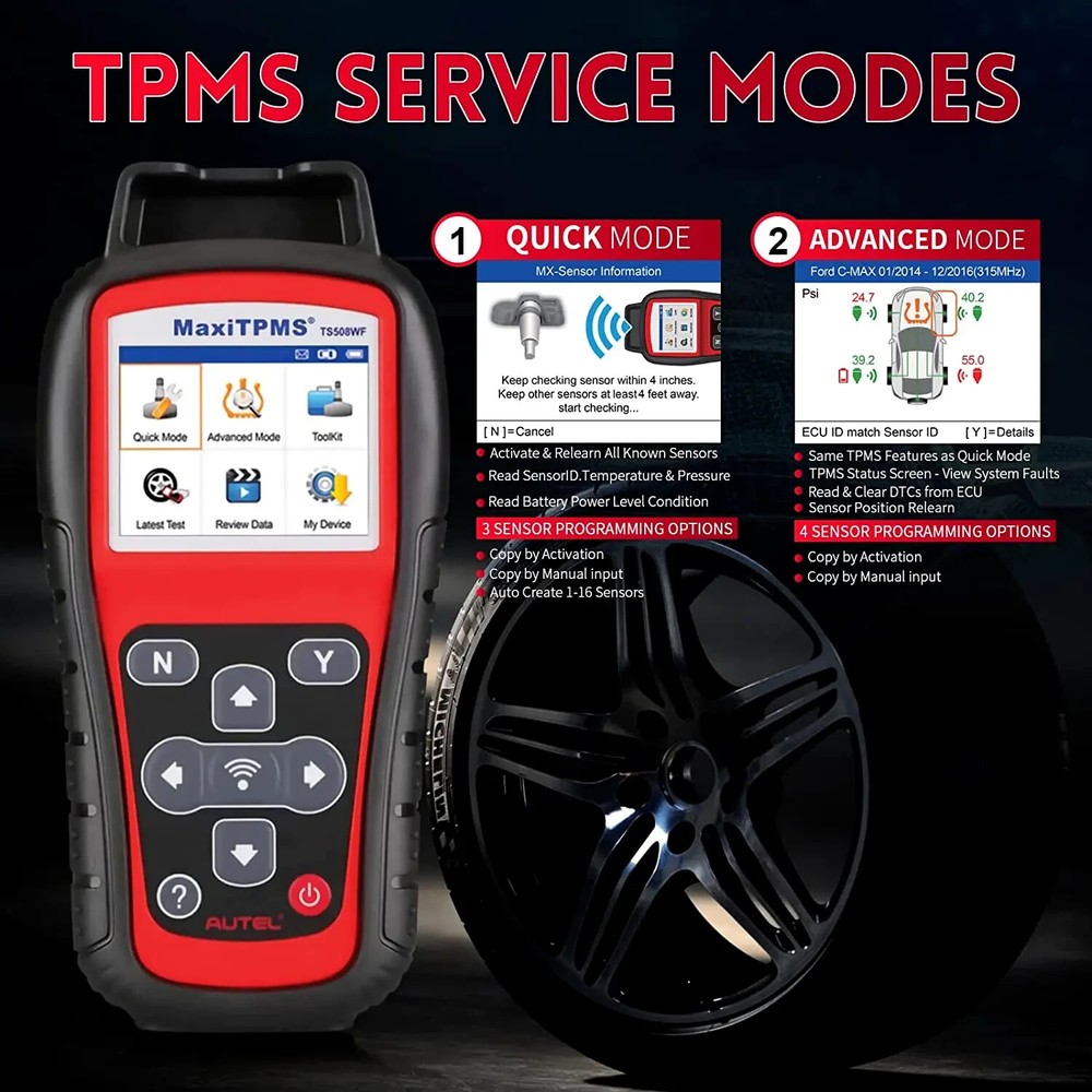 Autel MaxiTPMS TS508WF TPMS Relearn Tool TPMS Sensors Activate/Reset/Programming