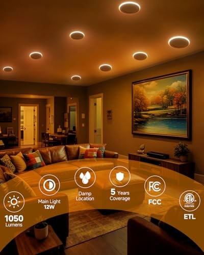 Pack LED Recessed Ceiling Light with Night Light, Dimmable, 2700K 6 Inch 12