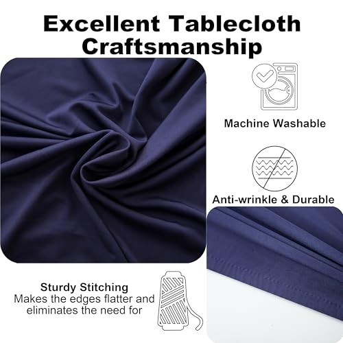 Rectangle Spandex 4 FT Fitted Tablecloth, 48" x 24" (Rectangular) Navy Blue