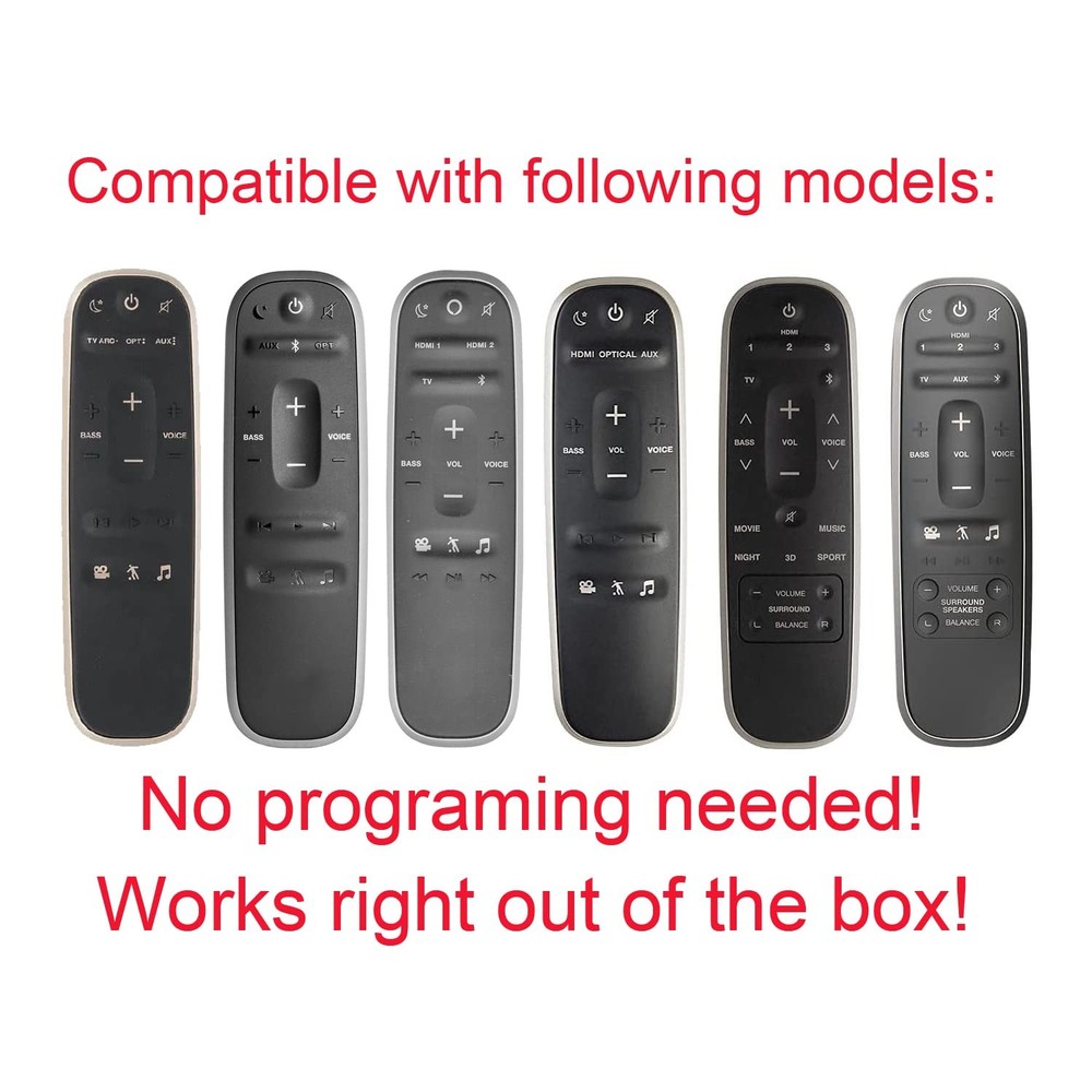 GENGQIANSI New Remote Control Fit for Polk React & Command Sound Bars black