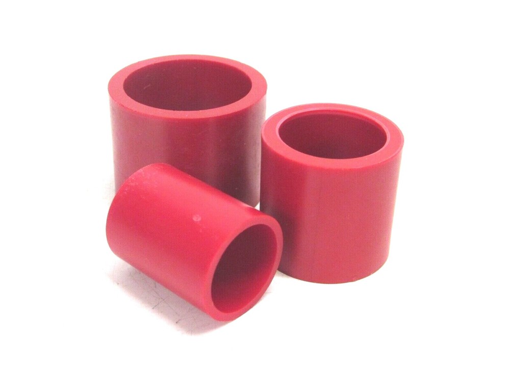 NEW! (2) RED PLASTIC ARBOR REDUCING BUSHING, 1", 3/4", 5/8"