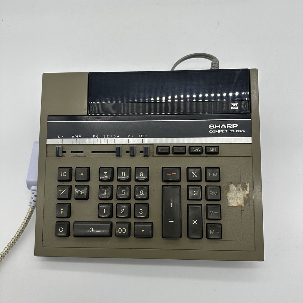 Sharp Compet CS-1302A Vintage 10-Digit Calculator Electronic Calculating Machine