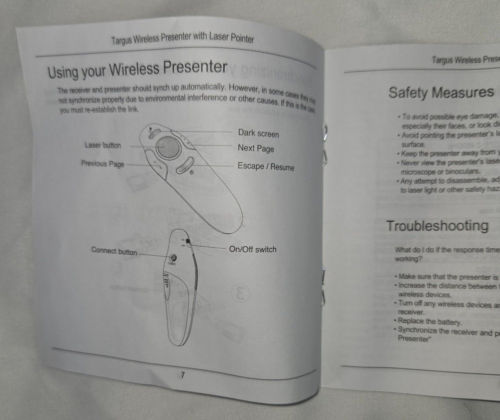Targus Wireless USB Presenter with Laser Pointer - AMP16US - 2 Units Dongles