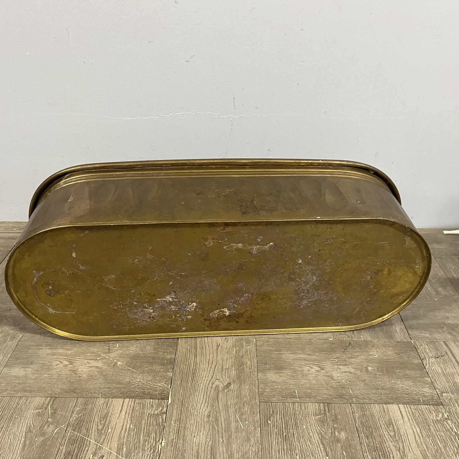 VTG 20" Oval Copper Garden Cache Pot Trough Planter Herb Window Box Farmhouse