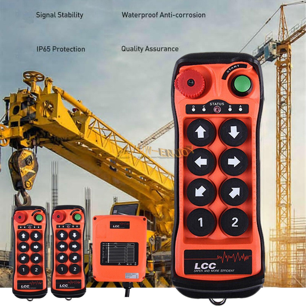 8 Silicone Buttons Hoist Crane Remote Radio Wireless Industrial Controller AC DC
