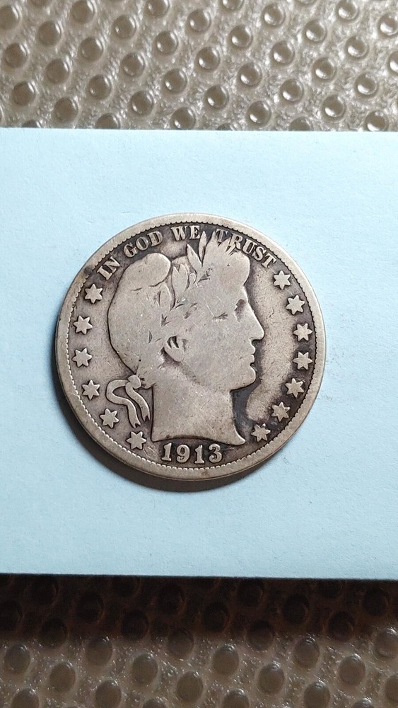 1913 Barber Silver Half Dollar 50C Nice VG                                  Y142