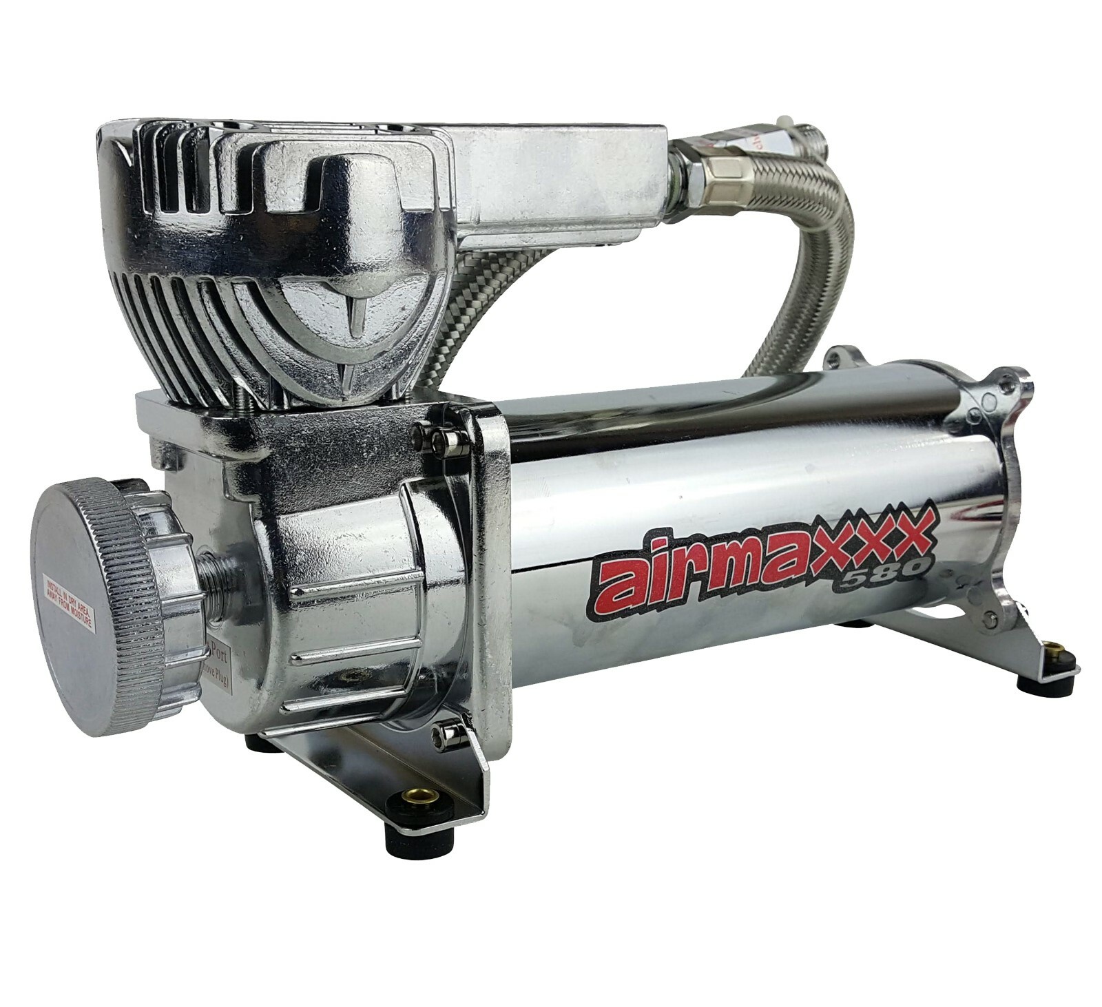airmaxxx Dual 580 Chrome Compressors with 150/180 Switch & Filter Relocate Kit