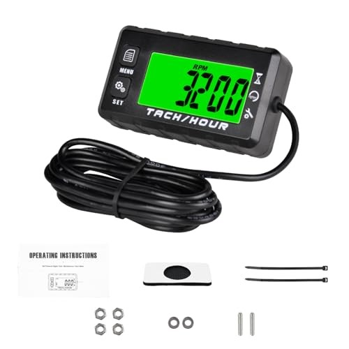 JR-HM058 Digital Hour Meter Tachometer,2 System Options,Countdown Maintenance