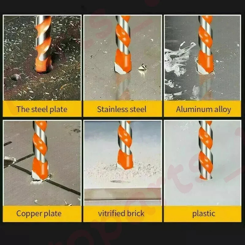 Orange 6/6/8/10/12mm 5pcs Multifunctional Ceramic Drill Bits