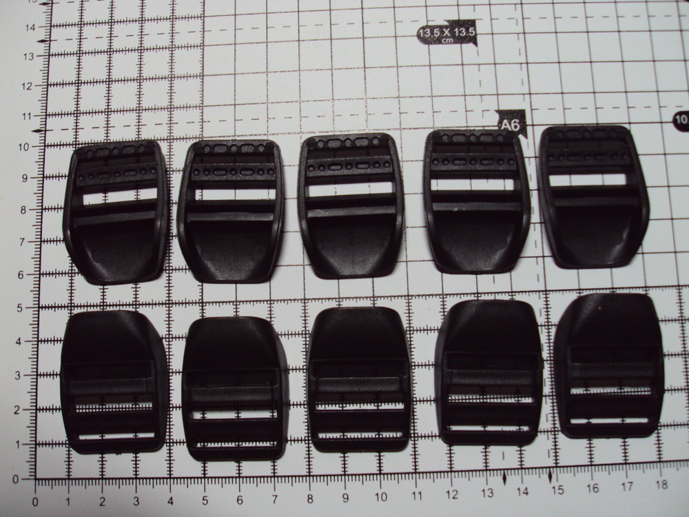 10pcs. Black Plastic Ladderlock Buckles for Webbing 25mm  "B"