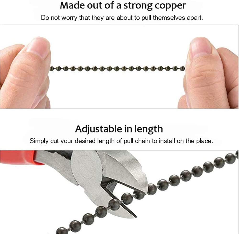 2Pack Vintage Owl Ceiling Fan Pull Chain, 12Inch Bronze String Charm Decorative