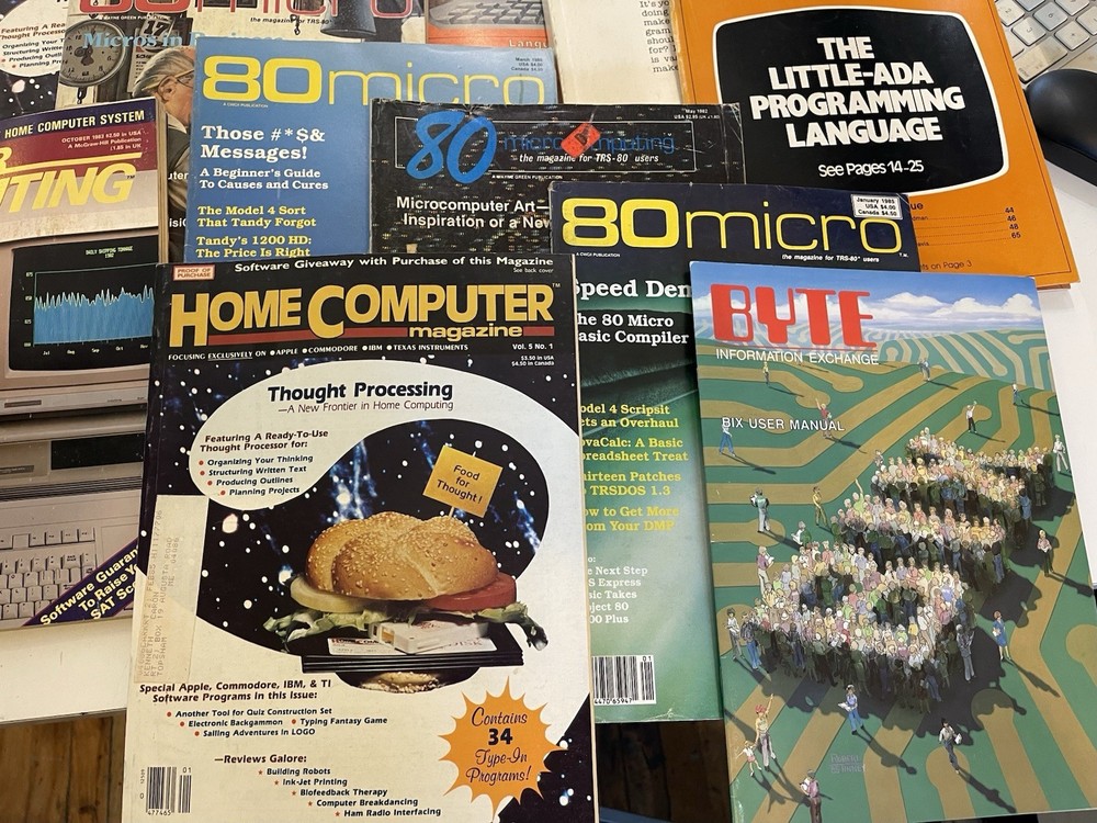16x Vintage Computer Magazines - BYTE, 80 Micro, InCider, Nibble Etc