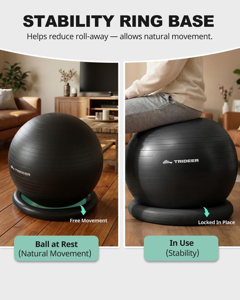 Stability Ball Chair with Base, 65cm Diameter