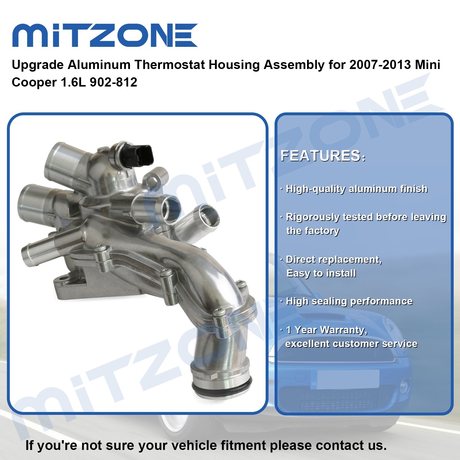 Upgrade Aluminum Thermostat Housing Assembly for 2007-2013 Mini Cooper 1.6L⭐⭐⭐⭐⭐