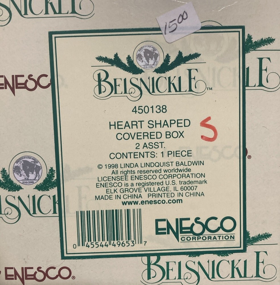 Enesco Belsnickle Heart Shaped Covered Box