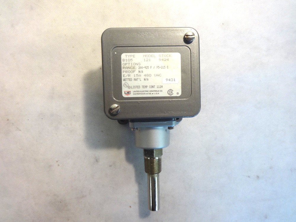NEW UNITED ELECTRIC TYPE B105 MODEL 121 RANGE 200-425F TEMPERATURE CONTROLLER