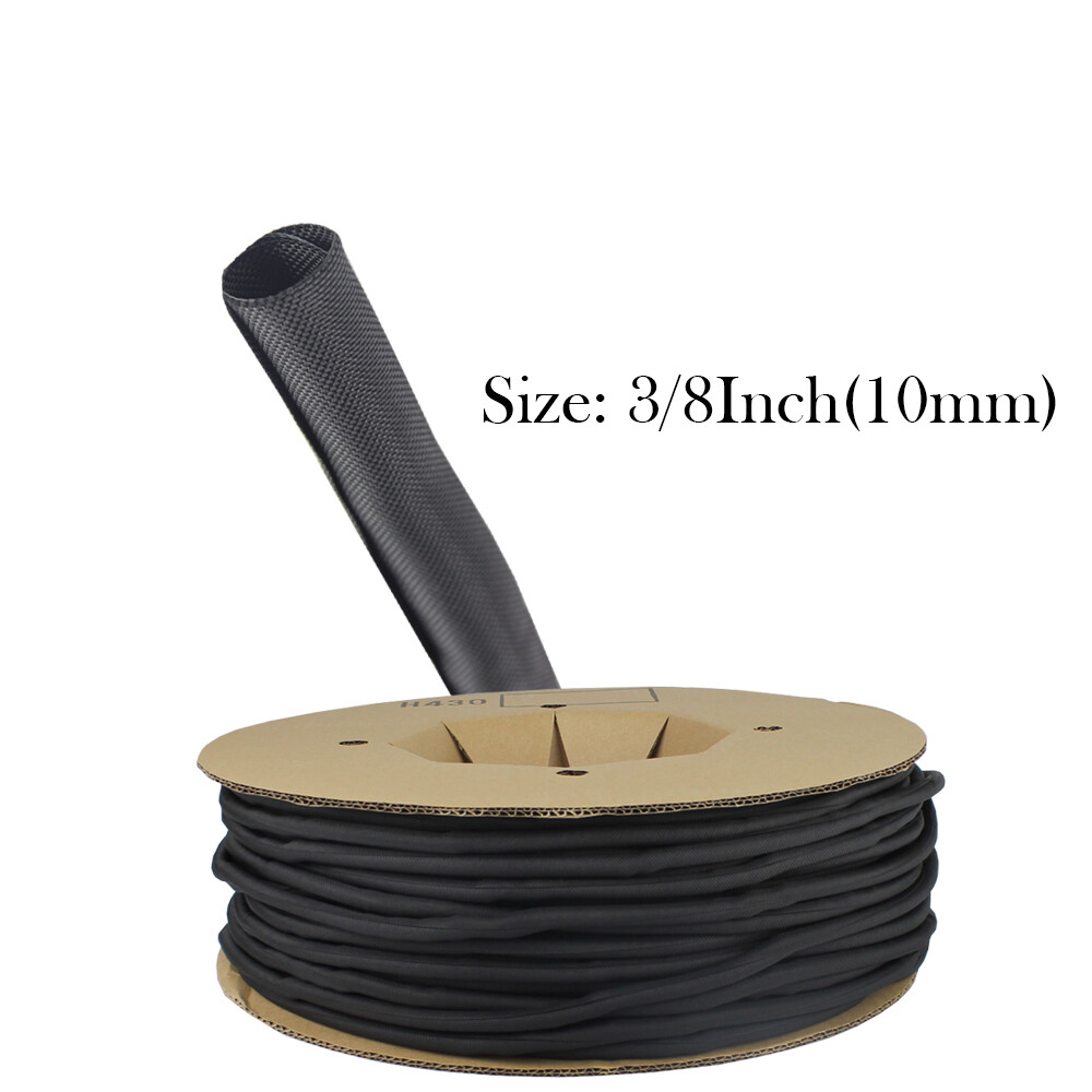 Black Self Wrap Braided Split Wire Loom Cable Sleeve Harness Management Lot