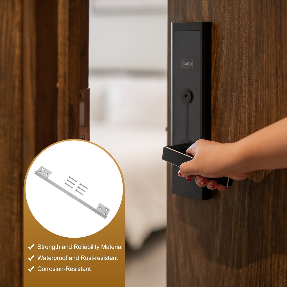 Door Latch Guard Plate, 7" Door Security Protector Shield, Silver