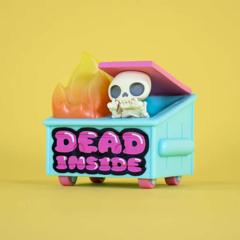 100% Soft Dead Inside Dumpster Fire Vinyl Figure NEW