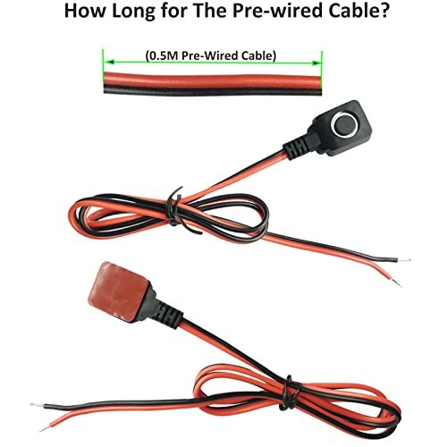 12V 24V Momentary Push Button Switch, 0.5M Pre-Wired Cable 0.5M Pre-wired Cable