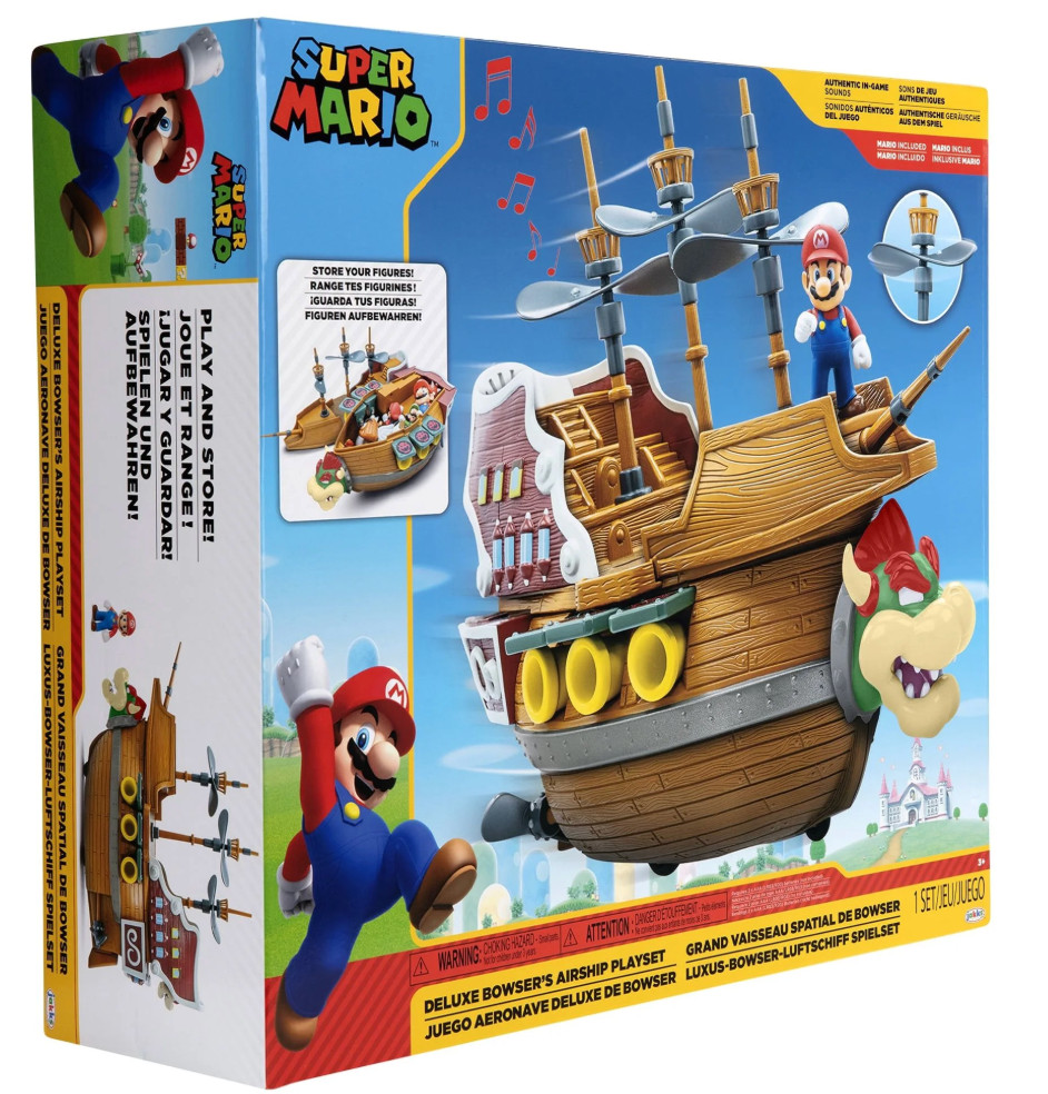 Nintendo Super Mario Deluxe Bowsers Airship 2.5 inch Action Figure Playset