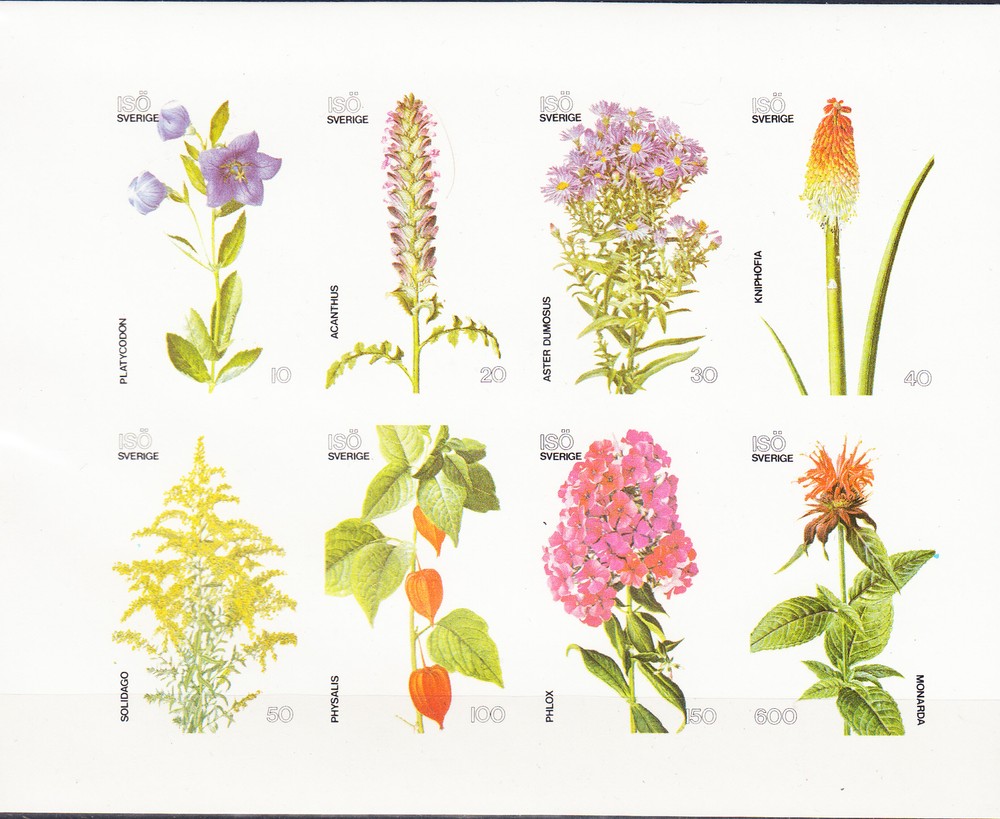 W ISO ST 009v MS FLOWERS IMPERFORATED MINI SHEET