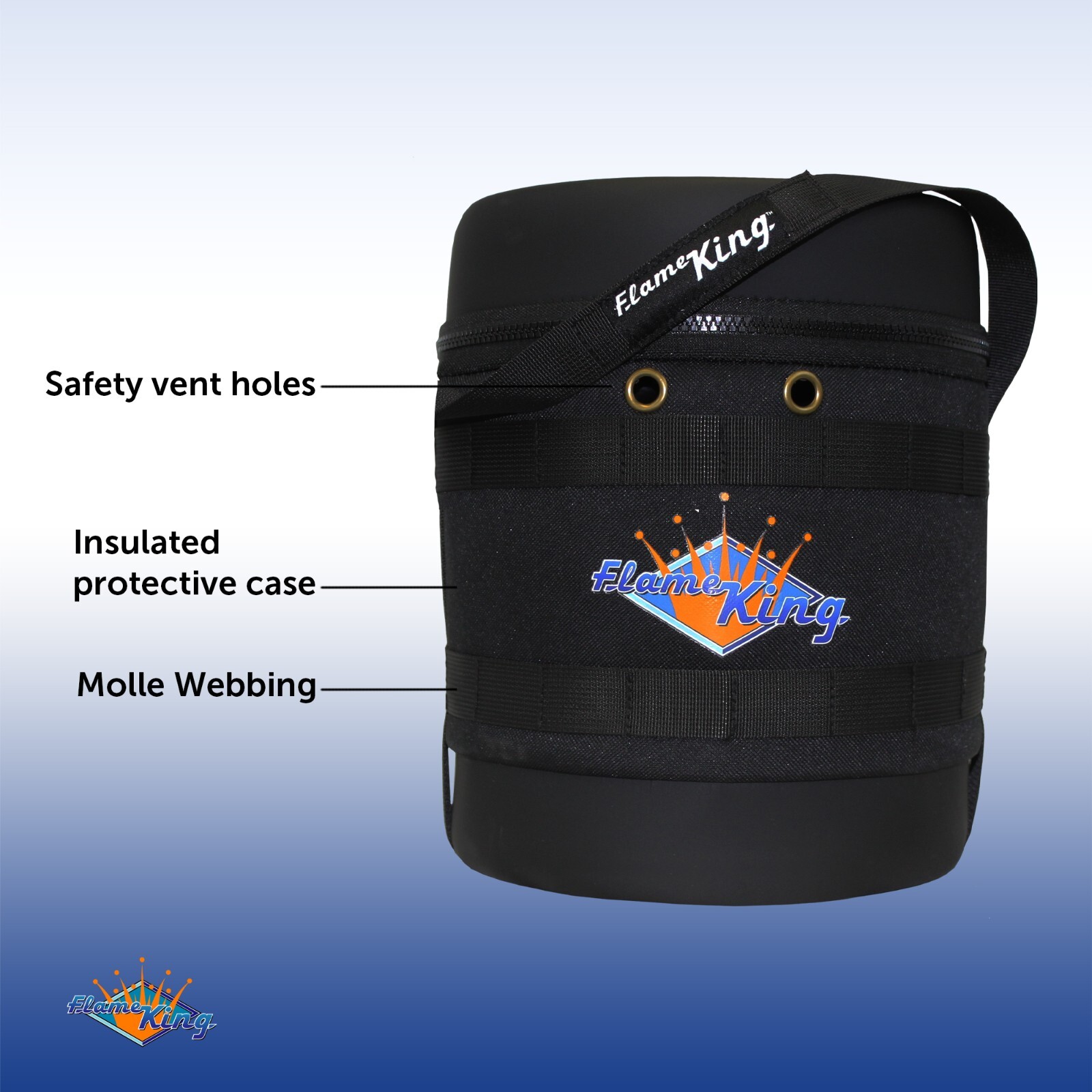 Flame King Gas Hauler for 3 lb. Propane Tank-Insulated Protective Carry Case