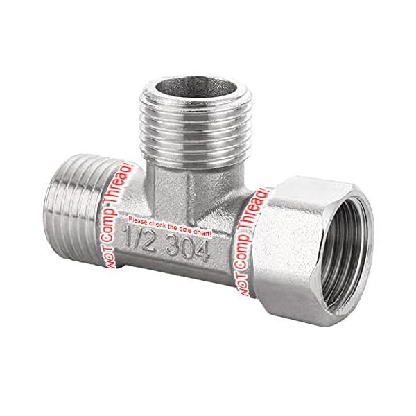 Beduan Stainless Steel 1/2" G 3 Way Diverter, Threaded Diameter:19.8mm/3/4"