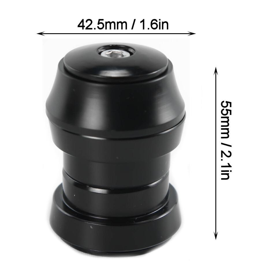 External Cup Threadless Headset 1 1/8" Standard 28.6mm Steerer 55mm Stack