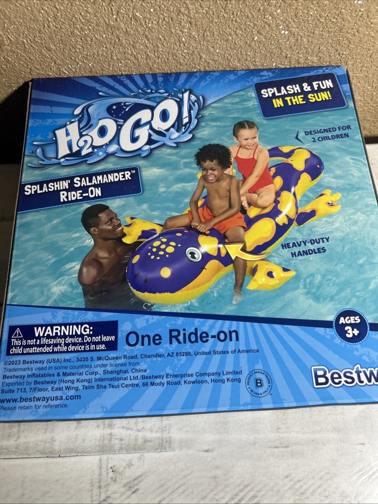 H2O Go Splashing salamander ride on inflatable Nib