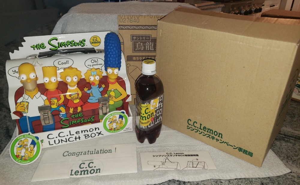 2000 THE SIMPSONS Lunchbox C. C. Lemon 100% COMPLETE w/ Inserts & Drink GEM MINT