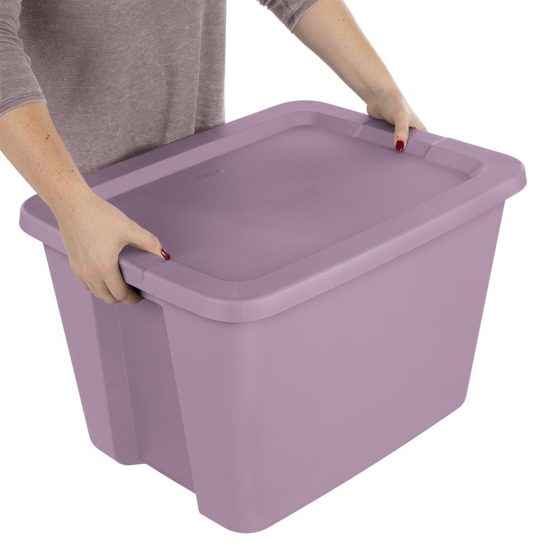 18 Gallon Stackable Storage Bins W/ Lid 8 Pack Plastic Totes W/ Handles New