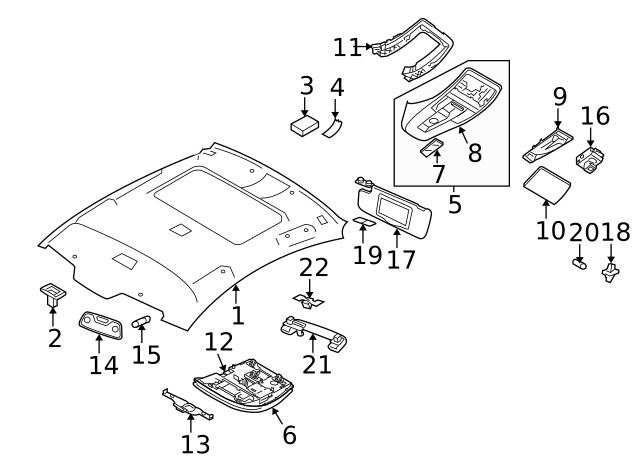 Genuine Volvo Headliner Clip 30676434