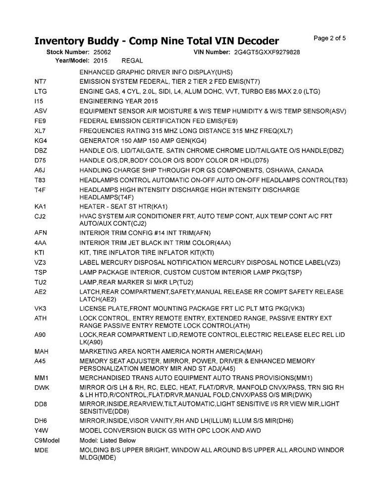 Used Blind Spot Detection System Warning Control Module fits: 2015 Buick Regal D