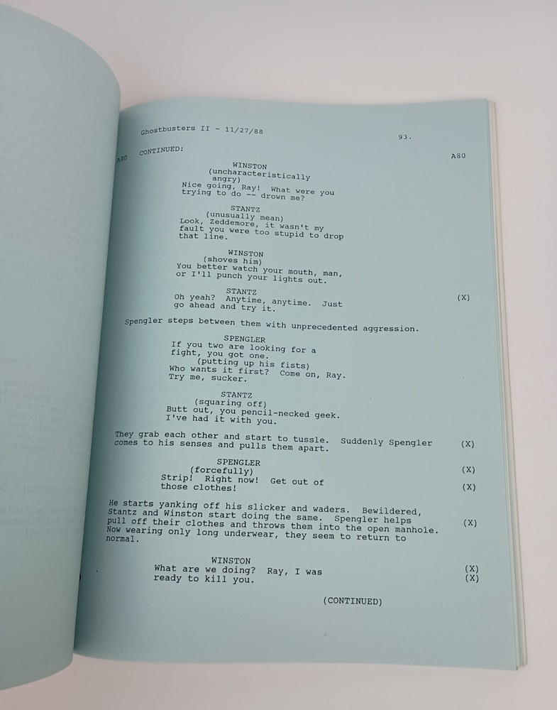 Ghostbusters II Script - 1988 Pink & Blue Revision