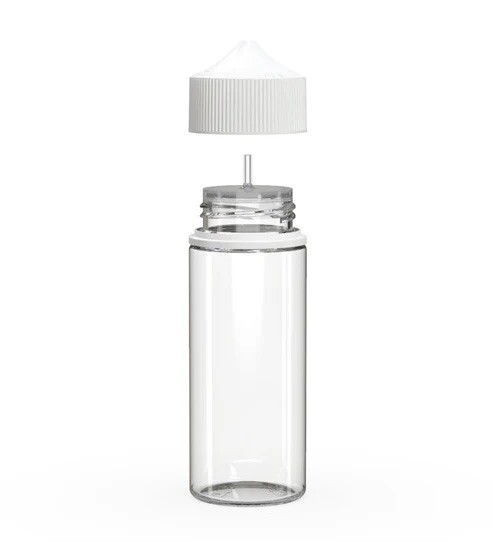 CHUBBY GORILLA 120ML V3 PET AUTHENTIC CLEAR BOTTLE WITH WHITE CAP (100pack)