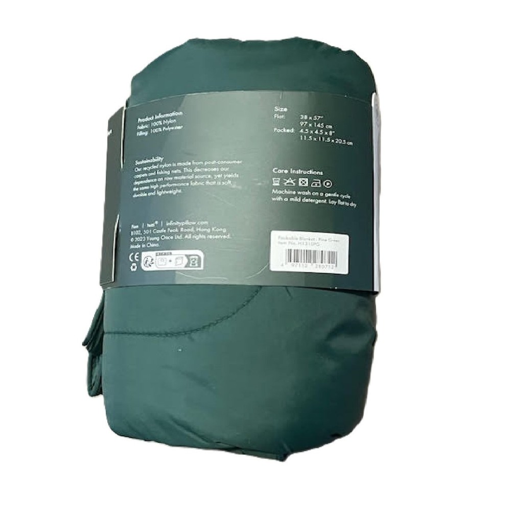 Camping style- Packable Blanket - 57 x 38 Green