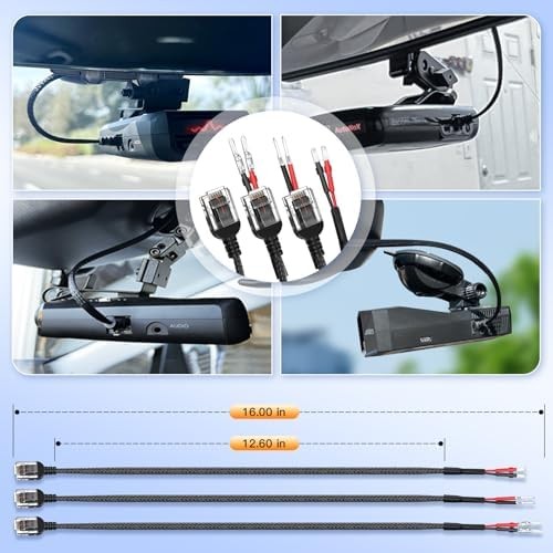 Radar detector mirror power cable pack