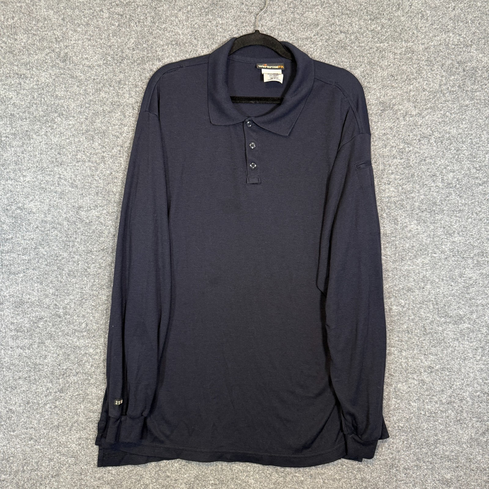 Workrite FR Shirt Mens XL Blue Long Sleeve Polo 2112 Fire Resistant Workwear