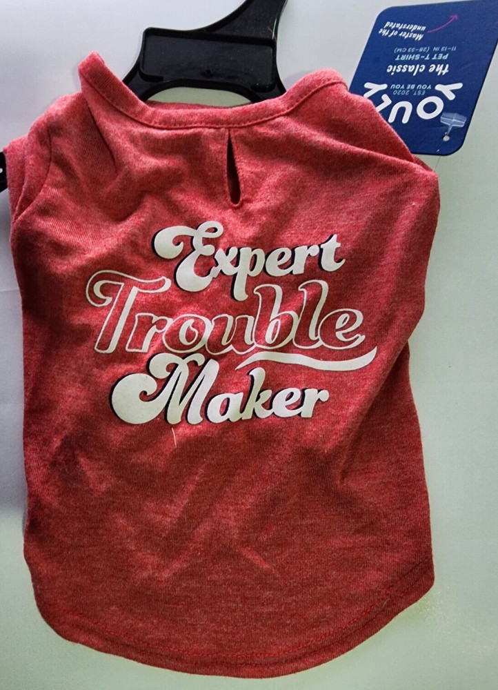 YOULY Expert Troublemaker Dog Tee, Small